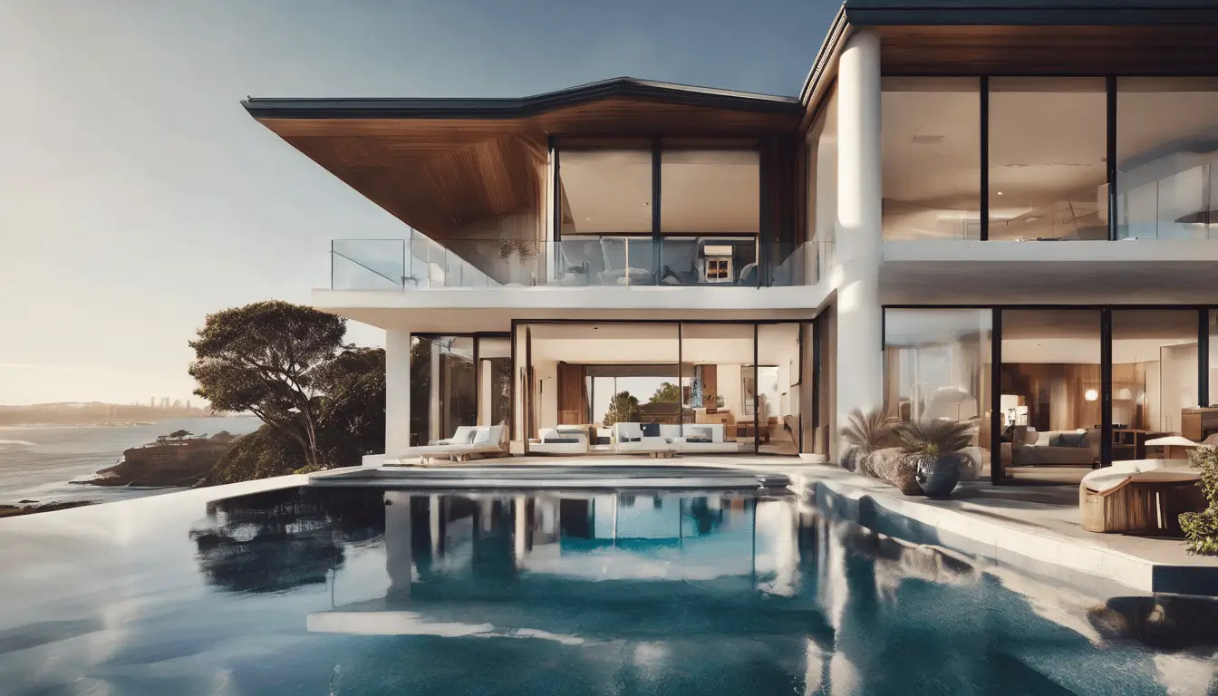 Private pool waterfront mansion Private pool waterfront mansion