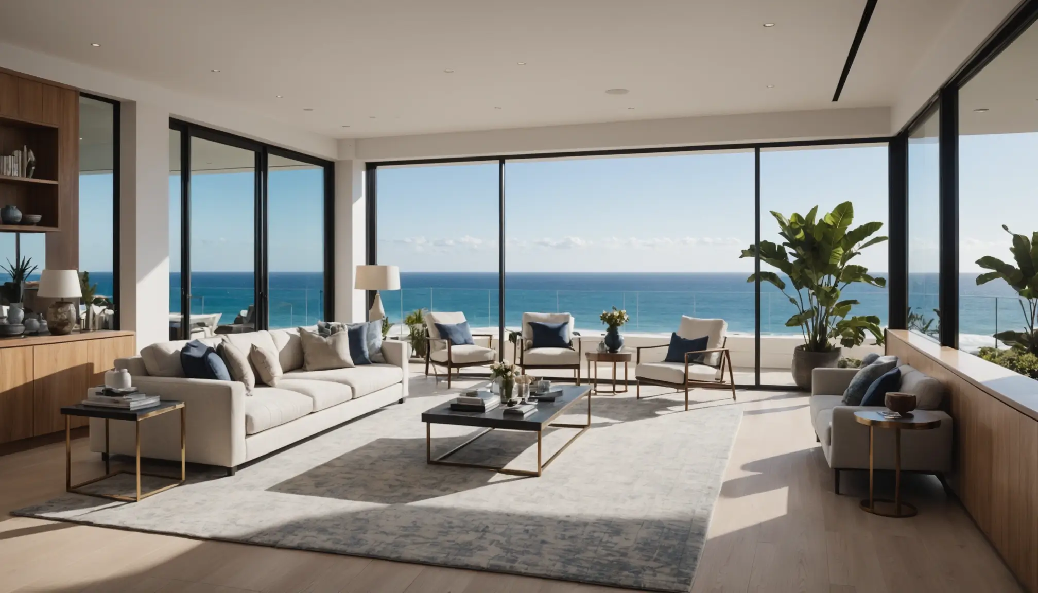 luxury harbour view apartments sydney interior with floor to ceiling windows overlooking harbour