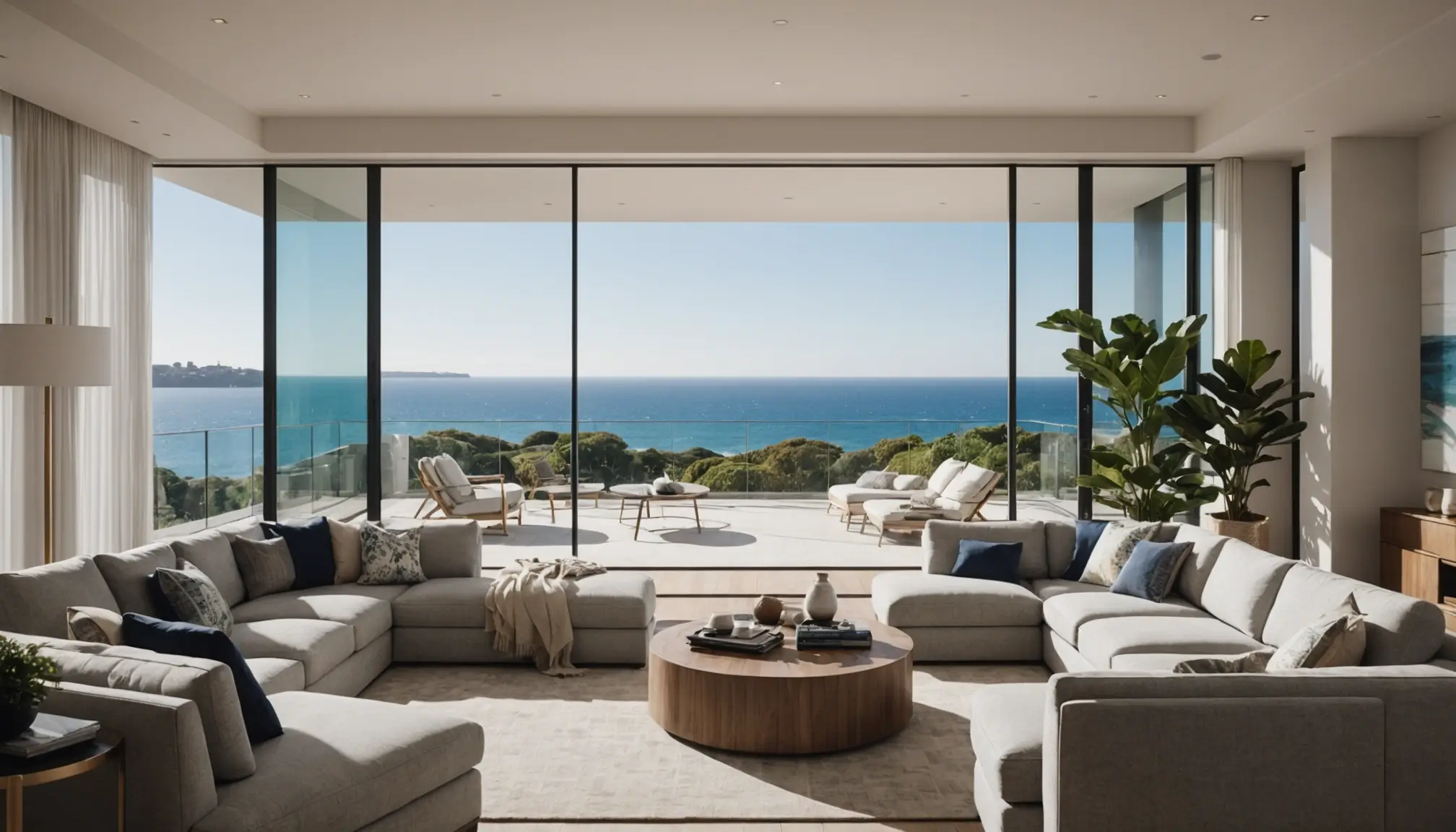 Luxury waterfront mansion infinity pool sydney overlooking harbour at sunset