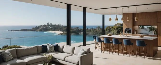Luxury waterfront mansion private beach access Sydney harbour estate with jetty