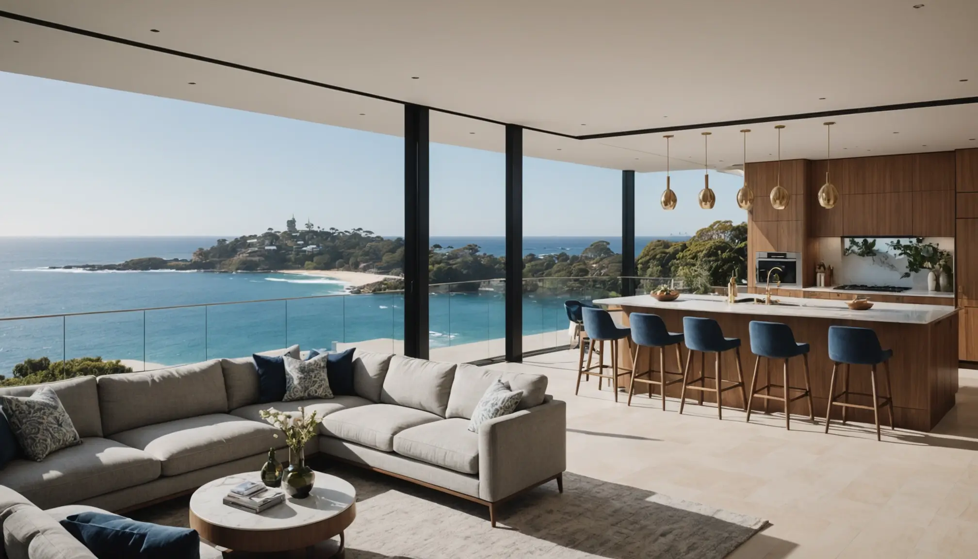 Luxury waterfront mansion private beach access Sydney harbour estate with jetty