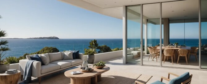 luxury serviced apartments sydney executives harbourside interior with workspace and harbour views