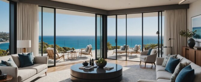 eastern suburbs mansion rental with chef dining setup harbour view