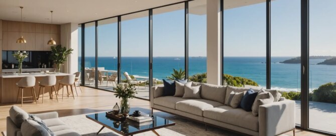 luxury sydney harbour beachfront villa with glass walls and harbour views