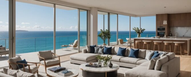sydney harbour luxury apartment short stay interior with harbour bridge views