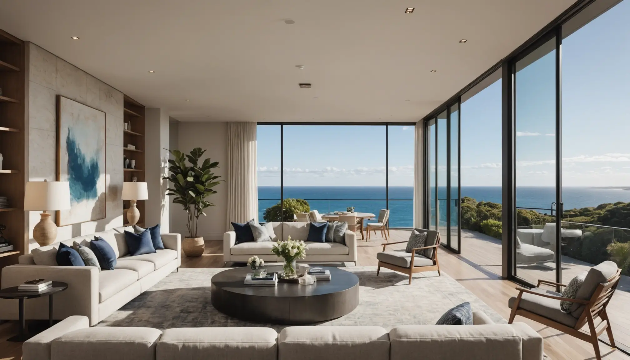 Luxury eastern suburbs mansion rental for couples sitting room with harbour views and natural light Luxury eastern suburbs mansion rental for couples sitting room with harbour views and natural light