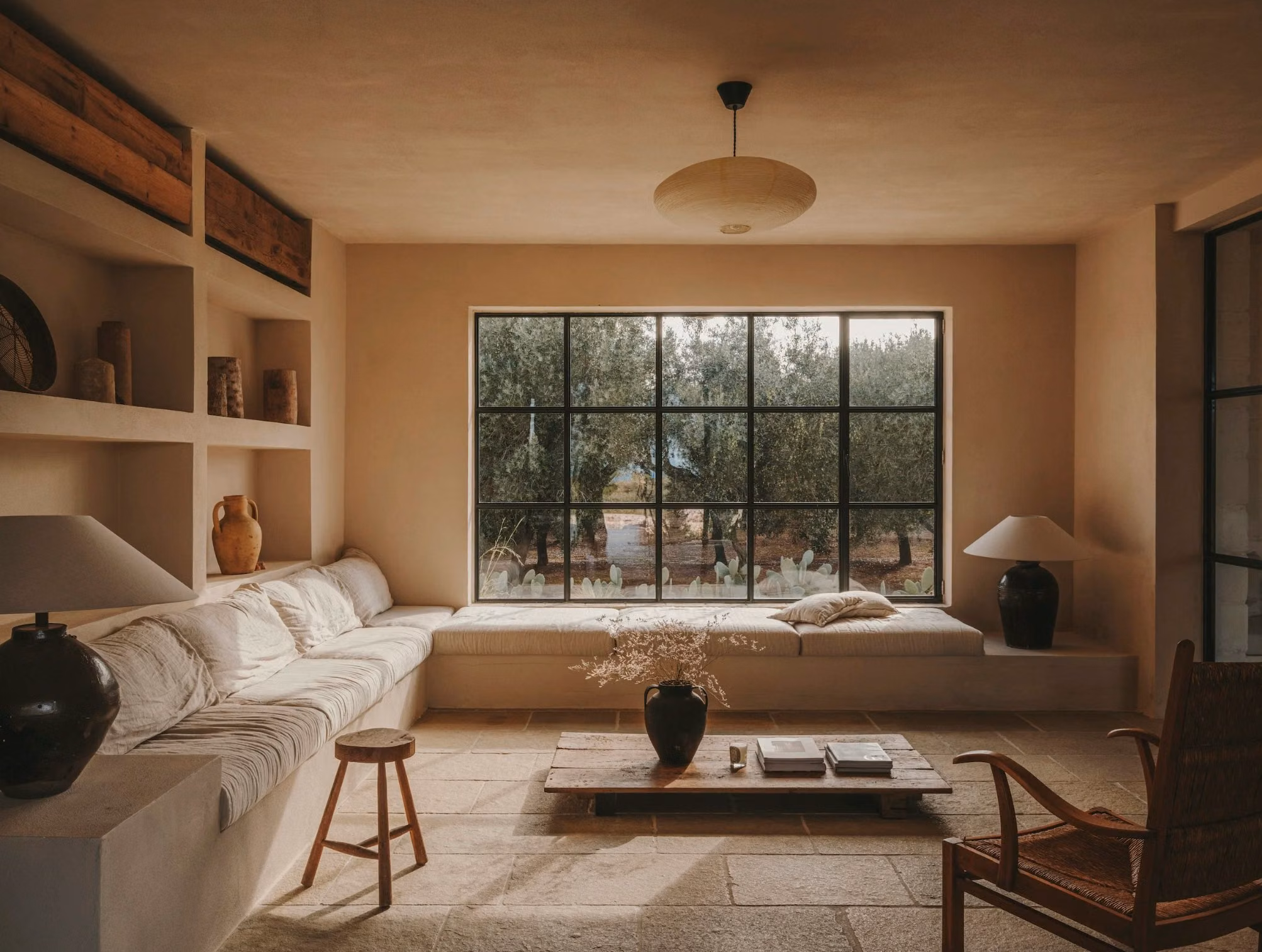 nina-maya-residences-villa-rosata-living-room-olive-grove-view Villa Rosata, Carovigno, Puglia Marie Schyberg