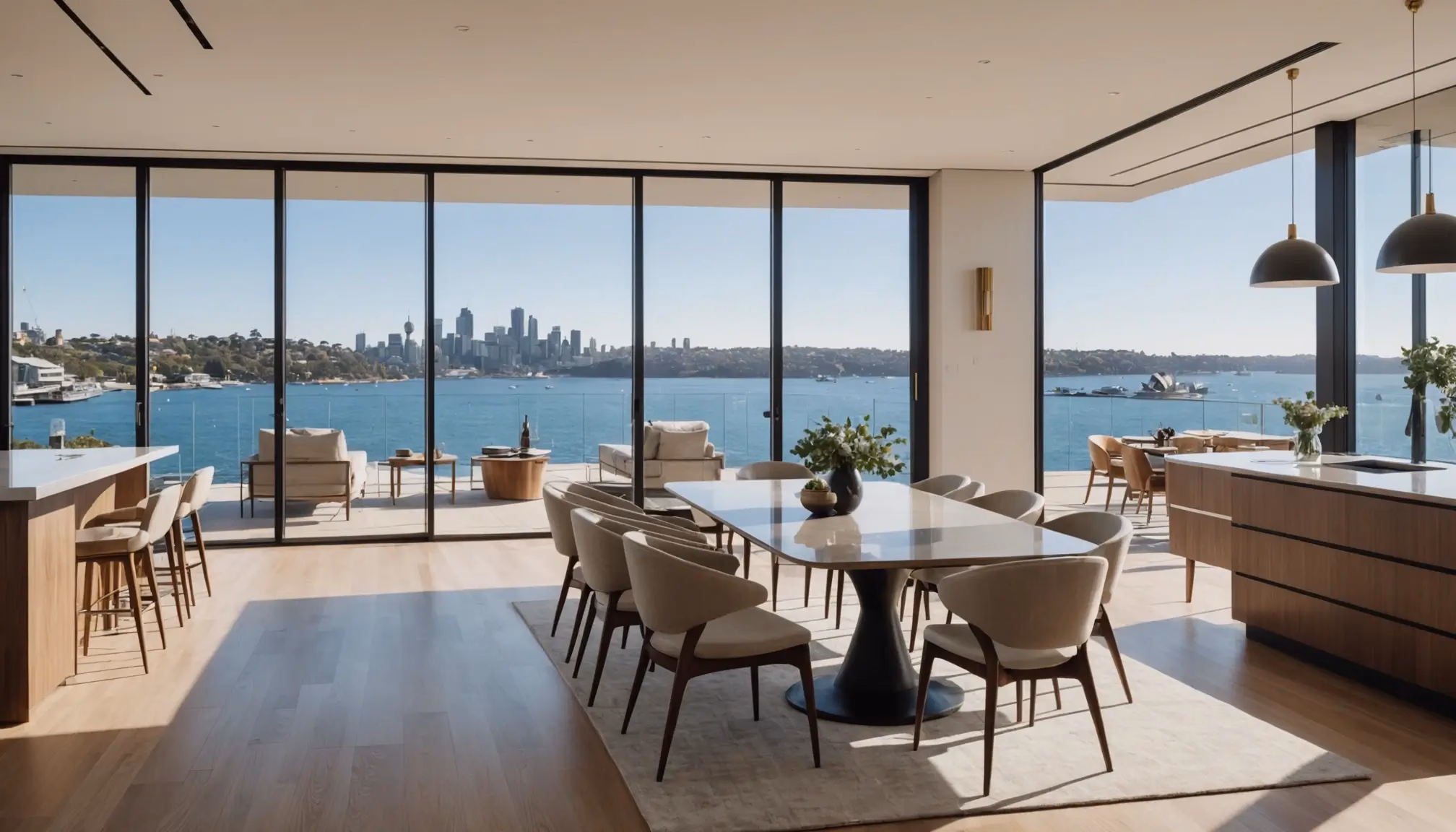 Sydney serviced apartments luxury interior with harbour view Sydney serviced apartments luxury interior with harbour view